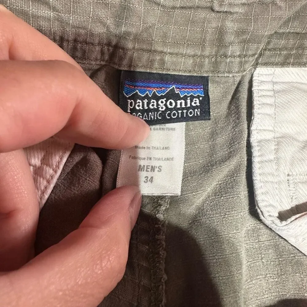 Patagonia Men’s‎ Cargo Shorts Size 34 Brown Compound Ripstop Worn Cotton Hiking